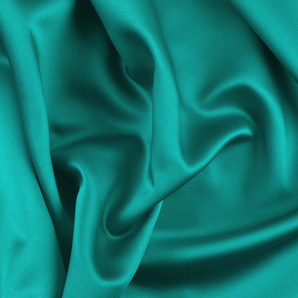 Crepe Teal Solid Polyester Satin